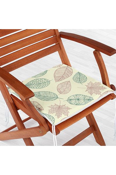 Realhomes Leaf Themed Digital Printed Zippered Chair Cushion