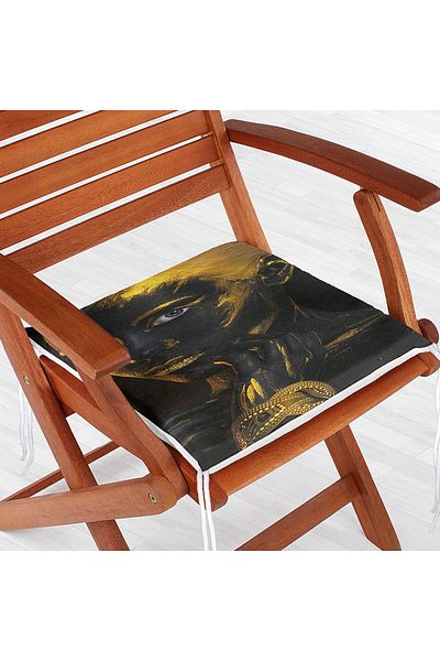 Realhomes African Gold - Modern Zippered Cushion Chair with Human Figure