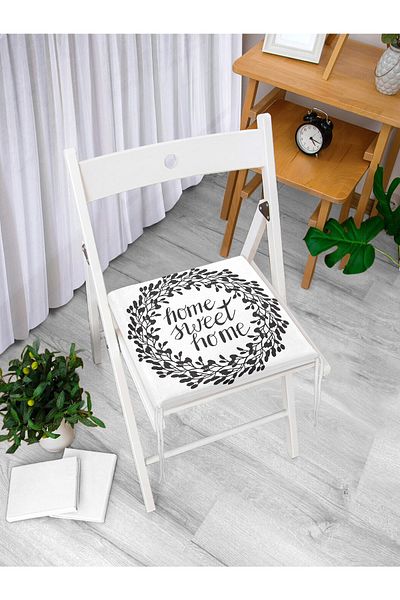 Realhomes Home Sweet Home Digital Printed Zippered Chair Cushion