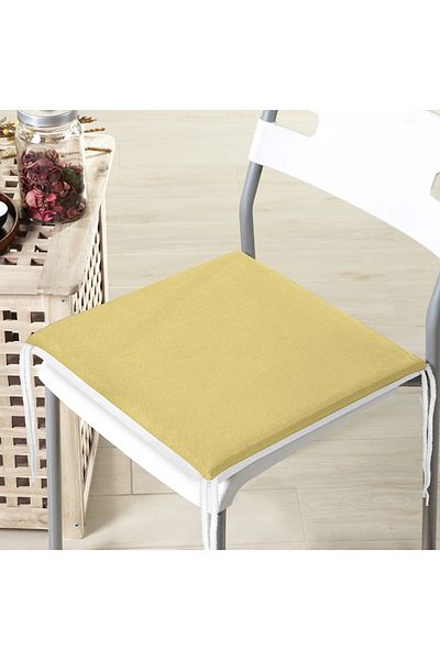 Realhomes Mustard Colored Digital Printed Zippered Chair Cushion