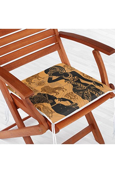 Realhomes Etnik Afrika Desenli Modern Fermuarlı Sandalye Minderi