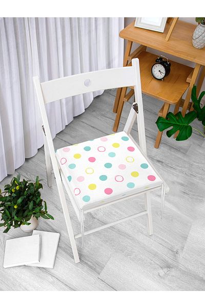 Realhomes Polka Dot Powder Colors Special Design Modern Zippered Chair Cushion