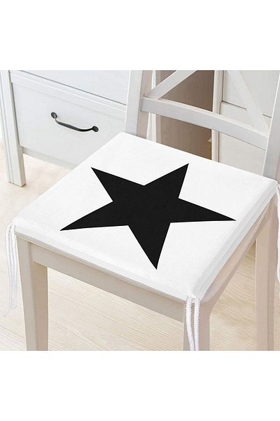 Realhomes Star Patterned Digital Printed Zippered Chair Cushion