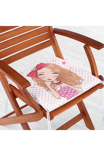 Realhomes Fashion Girl Ψηφιακό εμπριμέ μοντέρνο μαξιλάρι καρέκλας με φερμουάρ