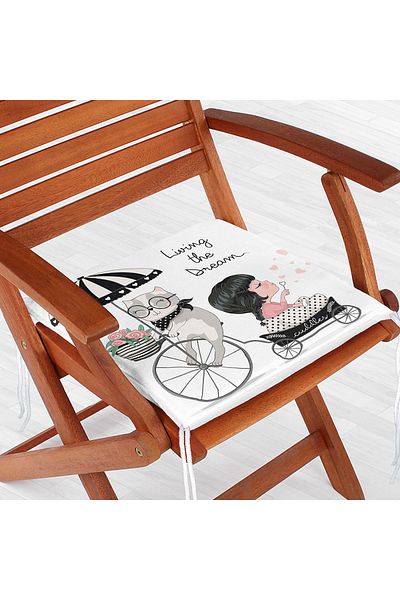 Realhomes Fashion Girl Digital Printed Modern Zippered Chair Cushion