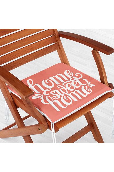 Realhomes Home Sweet Home Ψηφιακό εμπριμέ μαξιλάρι καρέκλας με φερμουάρ