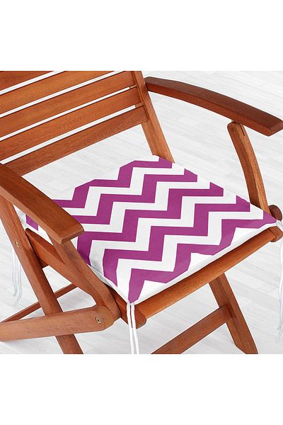 Realhomes Modern Zigzag Patterned Digital Printed Zippered Chair Cushion