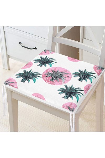 Realhomes Polka Dot Palm Patterned Modern Zippered Chair Cushion