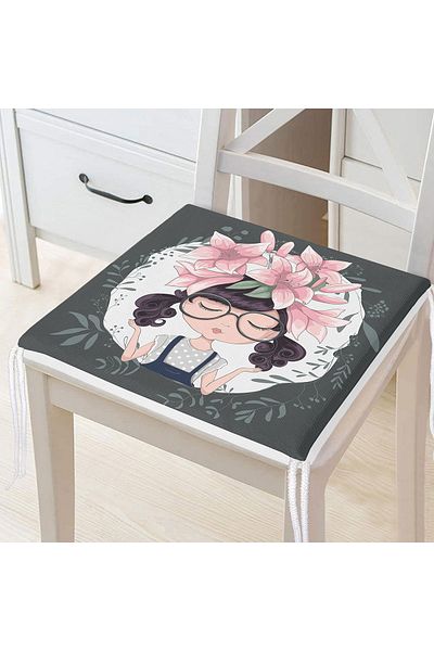 Realhomes Fashion Girl Digital Printed Modern Zippered Chair Cushion