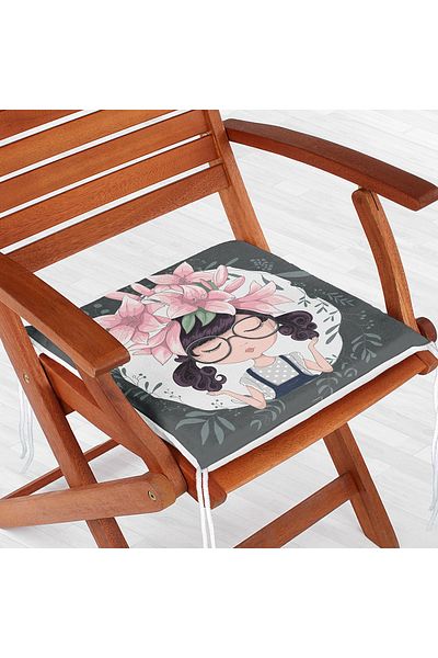 Realhomes Fashion Girl Digital Printed Modern Zippered Chair Cushion