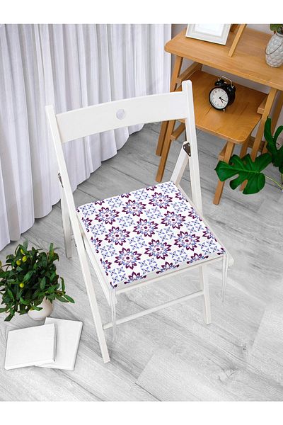 Realhomes Modern Flower Picture Digital Printed Zippered Chair Cushion