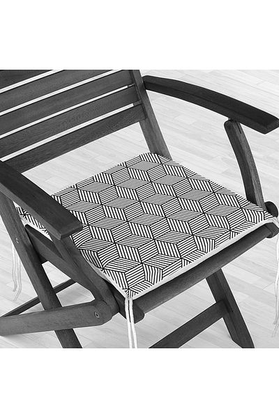Realhomes 3D Cube Patterned Digital Printed Modern Zippered Chair Cushion