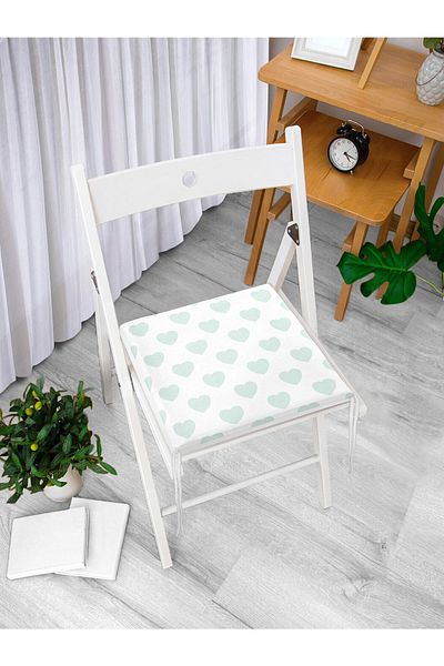 Realhomes Heart Pattern Digital Printed Zippered Chair Cushion