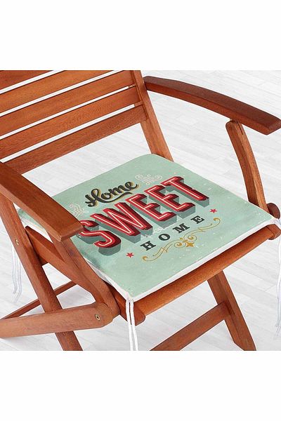 Realhomes Home Sweet Home Digital Printed Zippered Chair Cushion