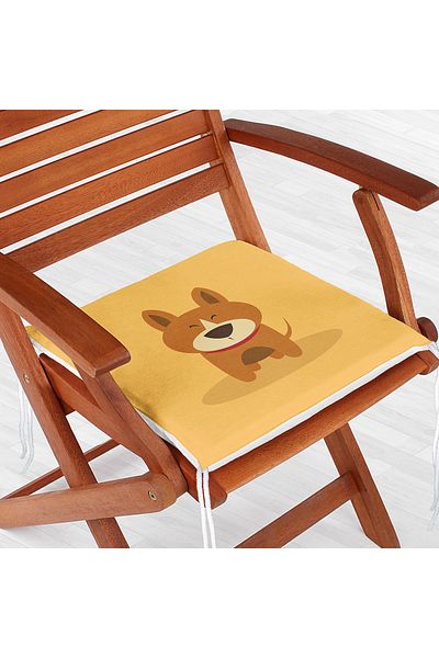 Realhomes Dog Pattern Digital Printed Modern Zippered Chair Cushion
