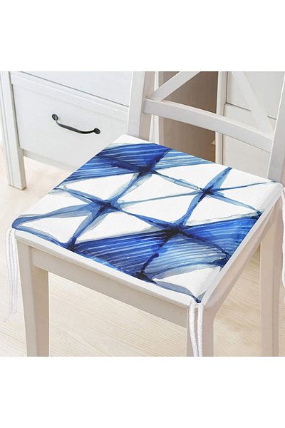 Realhomes Geometric Water Painted Digital Printed Zippered Chair Cushion