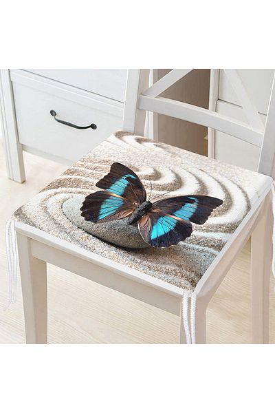 Realhomes Modern Butterfly Digital Printed Zippered Chair Cushion