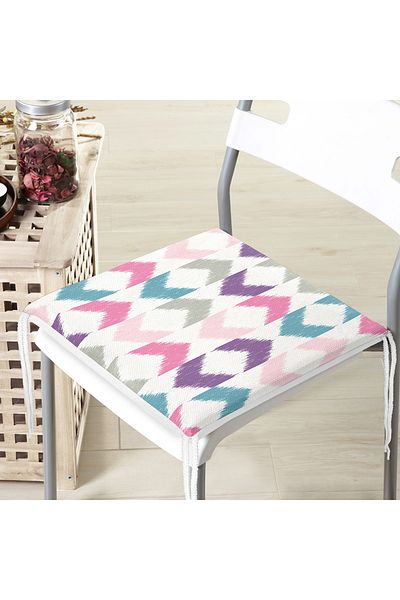 Realhomes Colorful Geometric Digital Printed Zippered Chair Cushion