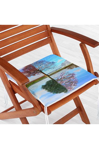 Realhomes Landscape Pattern Digital Printed Zippered Chair Cushion