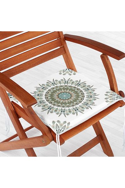 Realhomes Modern Damask Patterned Digital Printed Zippered Chair Cushion