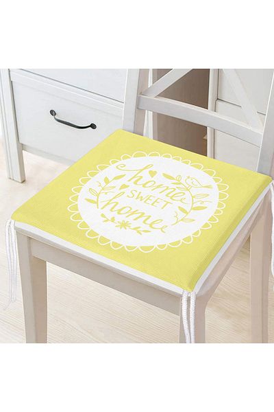 Realhomes Home Sweet Home Digital Printed Zippered Chair Cushion