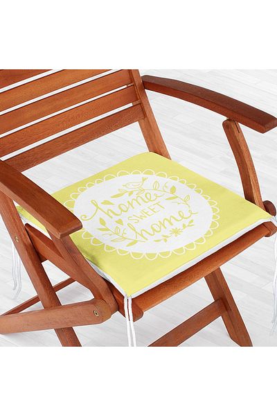Realhomes Home Sweet Home Digital Printed Zippered Chair Cushion