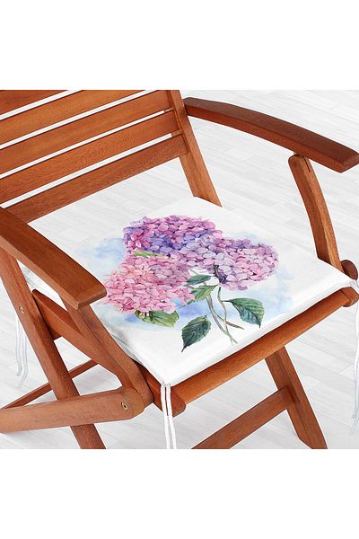 Realhomes Special Design Digital Printed Modern Zippered Chair Cushion with Hydrangea Flower Figure