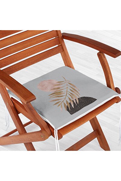 Realhomes Pernă de scaun cu fermoar cu motiv luna și frunze cu desen abstract...