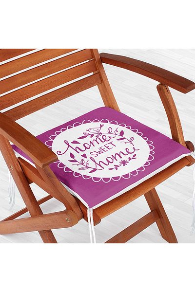 Realhomes Home Sweet Home Digital Printed Zippered Chair Cushion