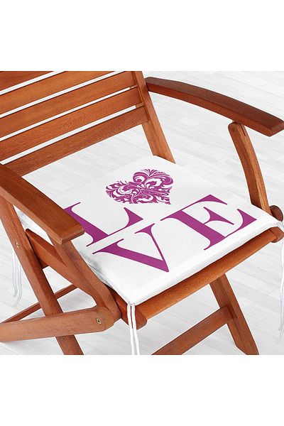 Realhomes Love Themed Digital Printed Zippered Chair Cushion