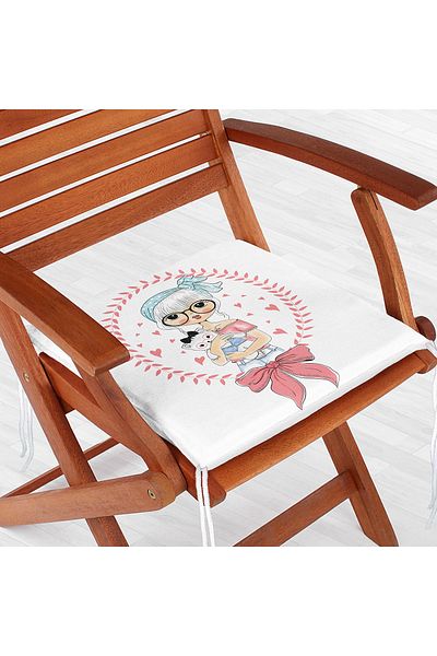 Realhomes Fashion Girl Digital Printed Modern Zippered Chair Cushion