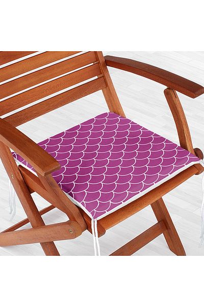 Realhomes Purple Geometric Sequin Patterned Digital Printed Zippered Chair Cushion
