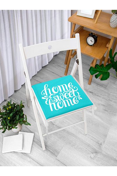 Realhomes Home Sweet Home Ψηφιακό εμπριμέ μαξιλάρι καρέκλας με φερμουάρ