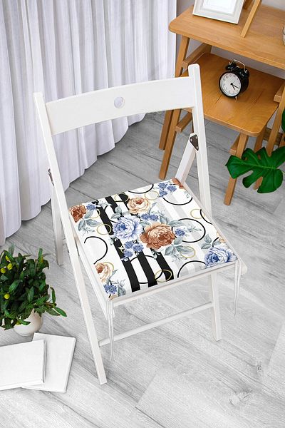 Realhomes Pernă de scaun modernă cu fermoar cu design special, cu modele de flori pe modele geometrice
