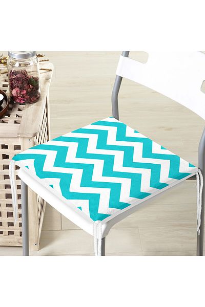 Realhomes Zigzag Pattern Digital Printed Zippered Chair Cushion