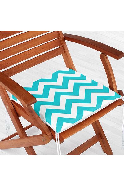 Realhomes Zigzag Pattern Digital Printed Zippered Chair Cushion