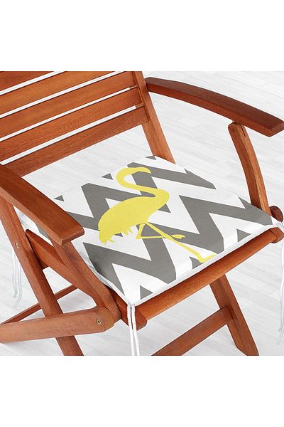 Realhomes Flamingo Patterned Zippered Chair Cushion