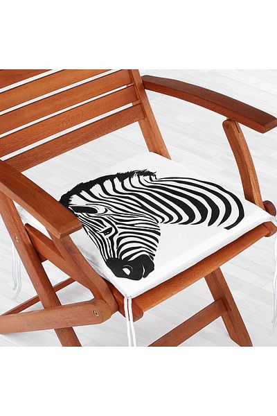 Realhomes Zebra Figured Digital Printed Modern Zippered Chair Cushion
