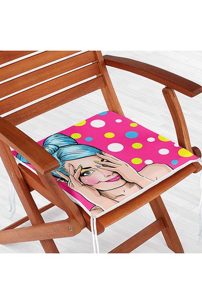 Realhomes Pop Art Digital Printed Zippered Chair Cushion