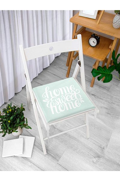 Realhomes Home Sweet Home Digital Printed Zippered Chair Cushion