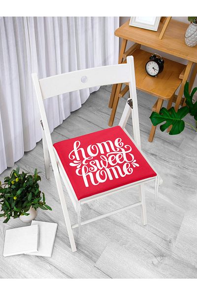 Realhomes Home Sweet Home Digital Printed Zippered Chair Cushion