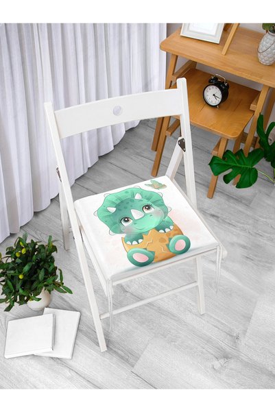 Realhomes Sevimli Yeşil Bebek Dinozor Çocuk Odası Dijital Baskılı Fermuarlı S...