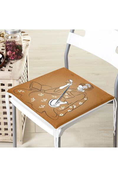 Realhomes Dijital Baskılı Özel Tasarım Dekoratif Modern Fermuarlı Sandalye Mi...