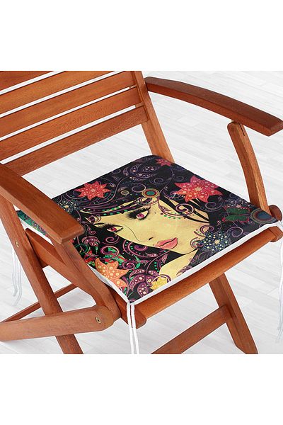 Realhomes Pernă de scaun decorativă cu fermoar pentru fete frumoase, colorate, florale