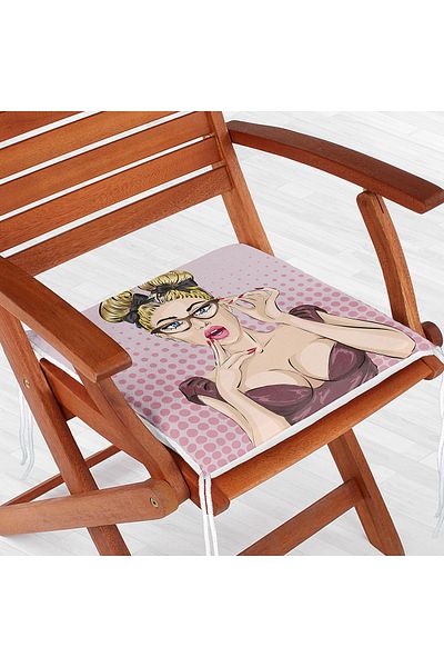 Realhomes Fashion Girl Digital Printed Modern Zippered Chair Cushion