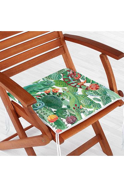 Realhomes Tropical Forest Design Digital Printed Zippered Chair Cushion