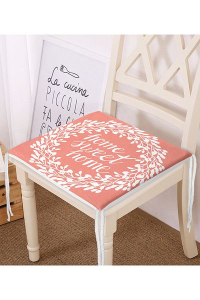 Realhomes Home Sweet Home Digital Printed Zippered Chair Cushion