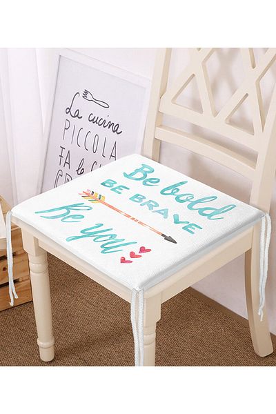 Realhomes Be Brave Designed Digital Printed Zippered Chair Cushion