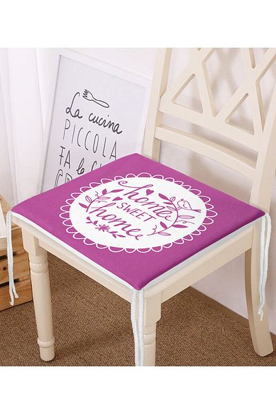 Realhomes Home Sweet Home Digital Printed Zippered Chair Cushion