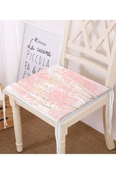Realhomes Palm Tree Patterned Marble Floor Zippered Chair Cushion